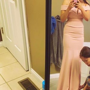 Mauve off shoulder Mermaid Dress